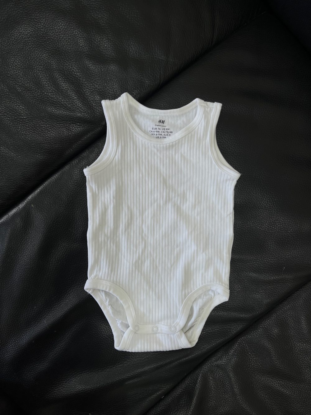 Set 2 bodysuit H&M màu trắng/nâu (size 6→9m) - Ảnh 4