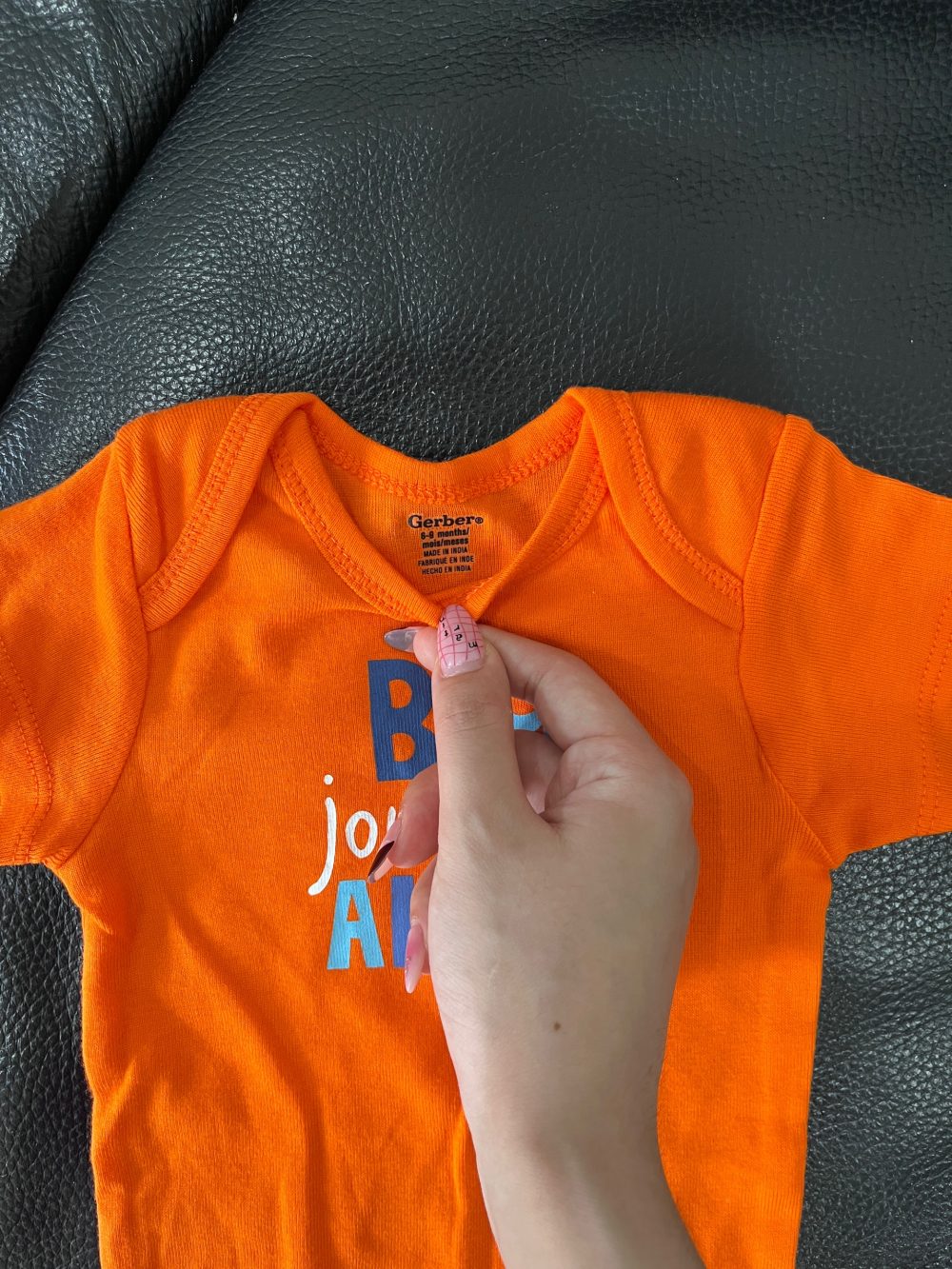Set 2 bộ bodysuit Gerber màu cam/xanh dương (size 6→9m) - Ảnh 12