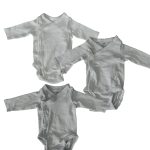 Set 3 bộ bodysuit đáp chéo H&M màu xanh/trắng (size 0→1m)