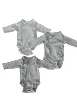 Set 3 bộ bodysuit đáp chéo H&M màu xanh/trắng (size 0→1m)