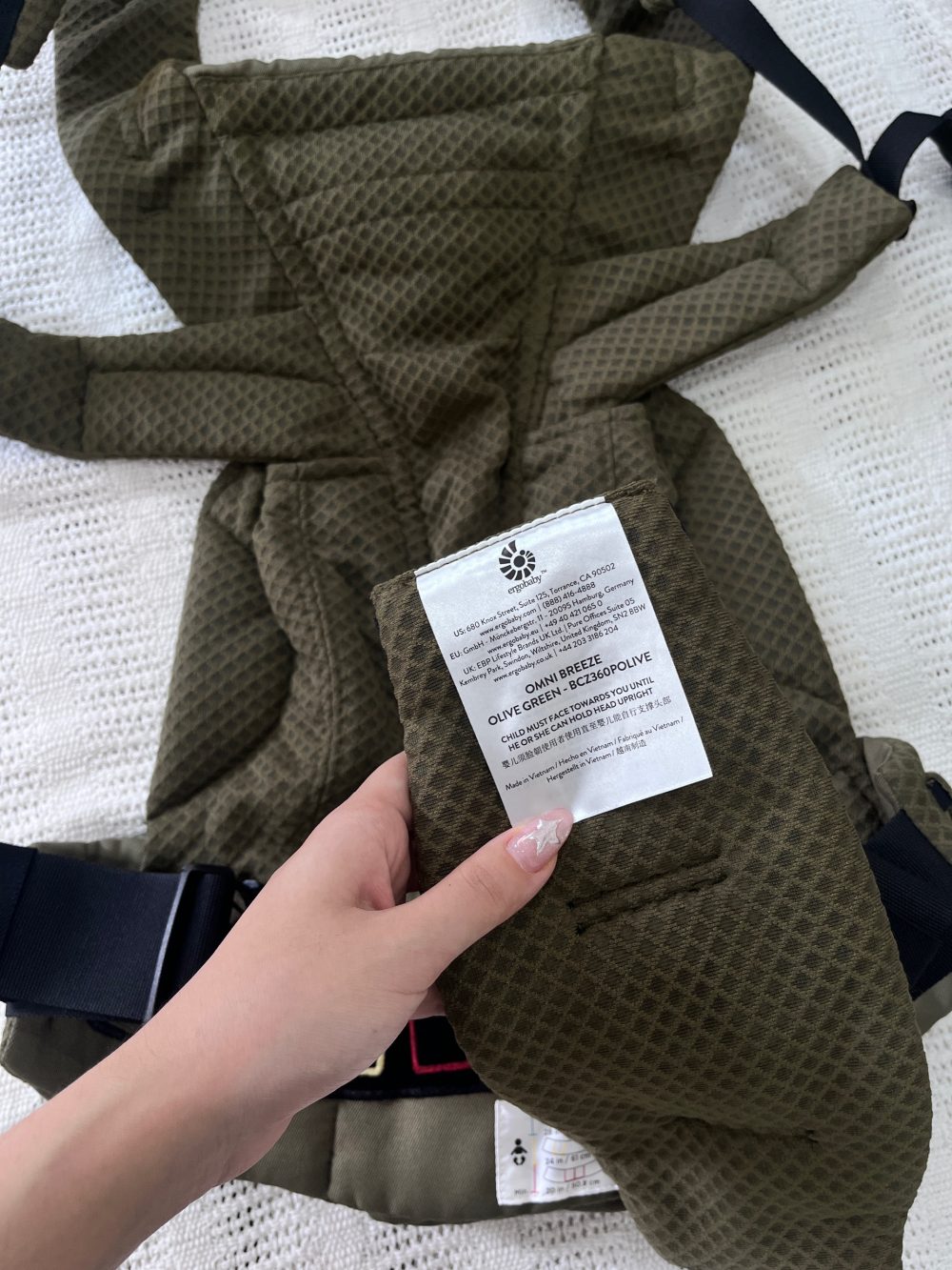 Địu Ergobaby Omni Breeze – Olive Green (Size: 3kg2->20kg ~ 0->48m) - Ảnh 4