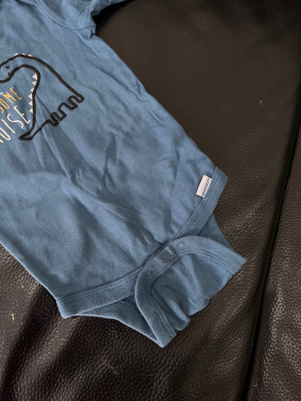 Set 3 bodysuit Gerber màu xanh họa tiết khủng long (size 3→6m) - Ảnh 11