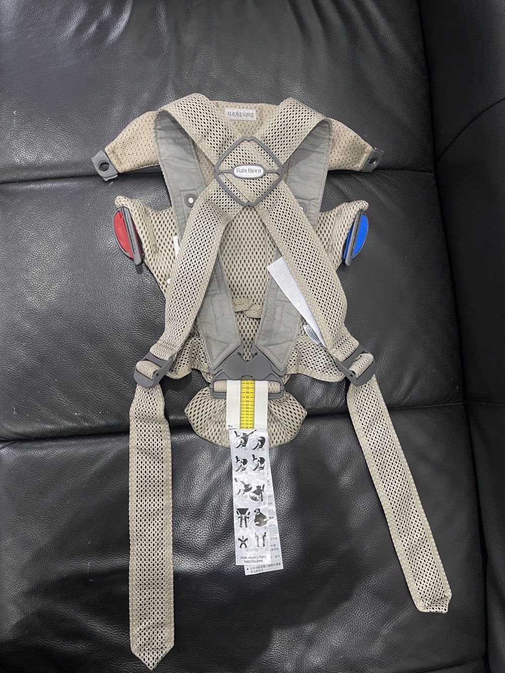Địu BabyBjorn Baby Carrier Mini Ariy mesh màu grey beige (size: 0m->1y~ 3kg2->11kg) full box (Bill VNQ) - Ảnh 20
