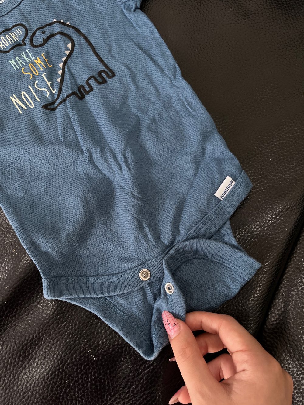 Set 3 bodysuit Gerber màu xanh họa tiết khủng long (size 3→6m) - Ảnh 7