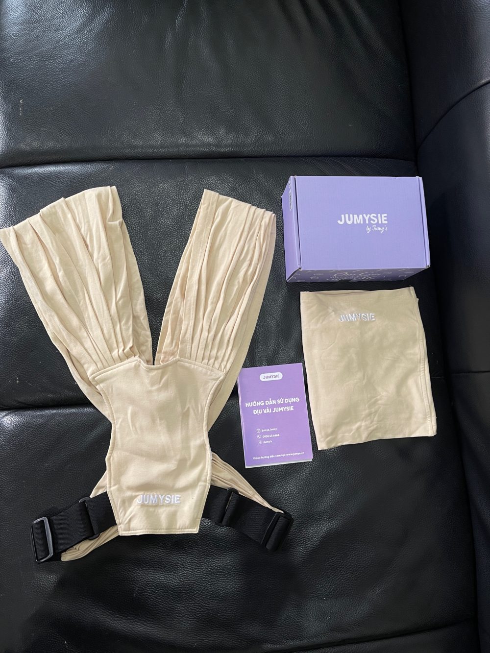 Ðịu vải Jumysie màu be size L ( sơ sinh->15kg) full box - Ảnh 9