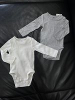 Set 2 bodysuit dài tay H&M màu trắng/xám (size 4→6m) - Ảnh 13