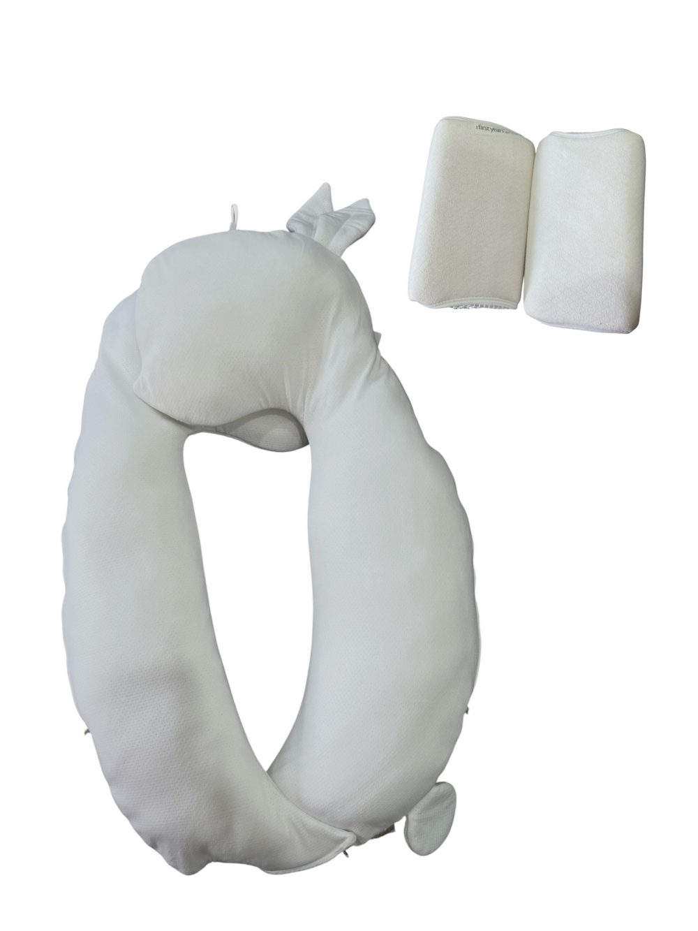 Gối thỏ Raras vải bamboo màu trắng (size: 2m→2y) tặng kèm gối chặn The First Years - Ảnh 1