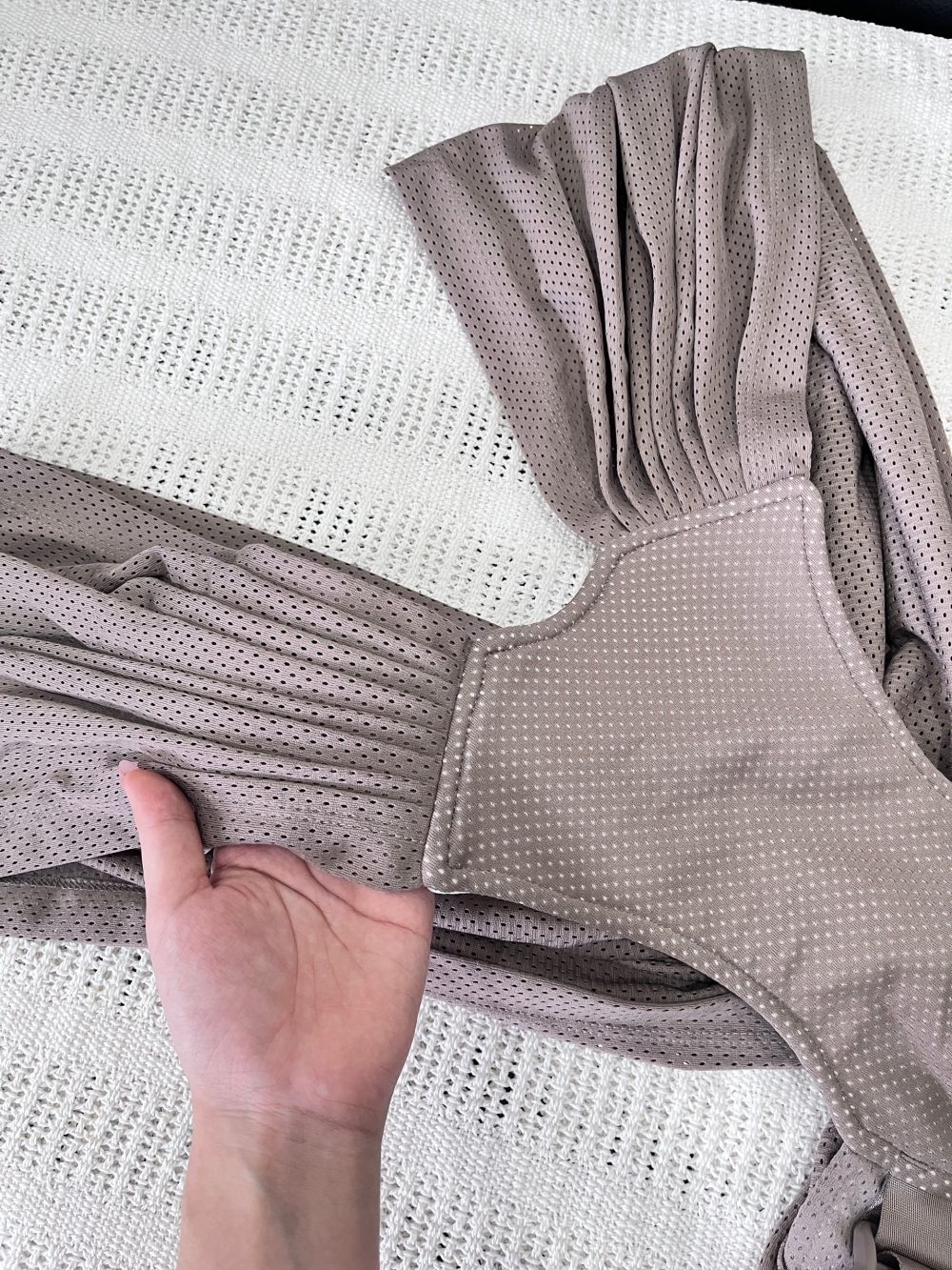 Địu vải lưới EmBé Sling, size: WindMesh Plus màu Mocha ( size: 0->24m, còn túi đựng ) - Ảnh 4