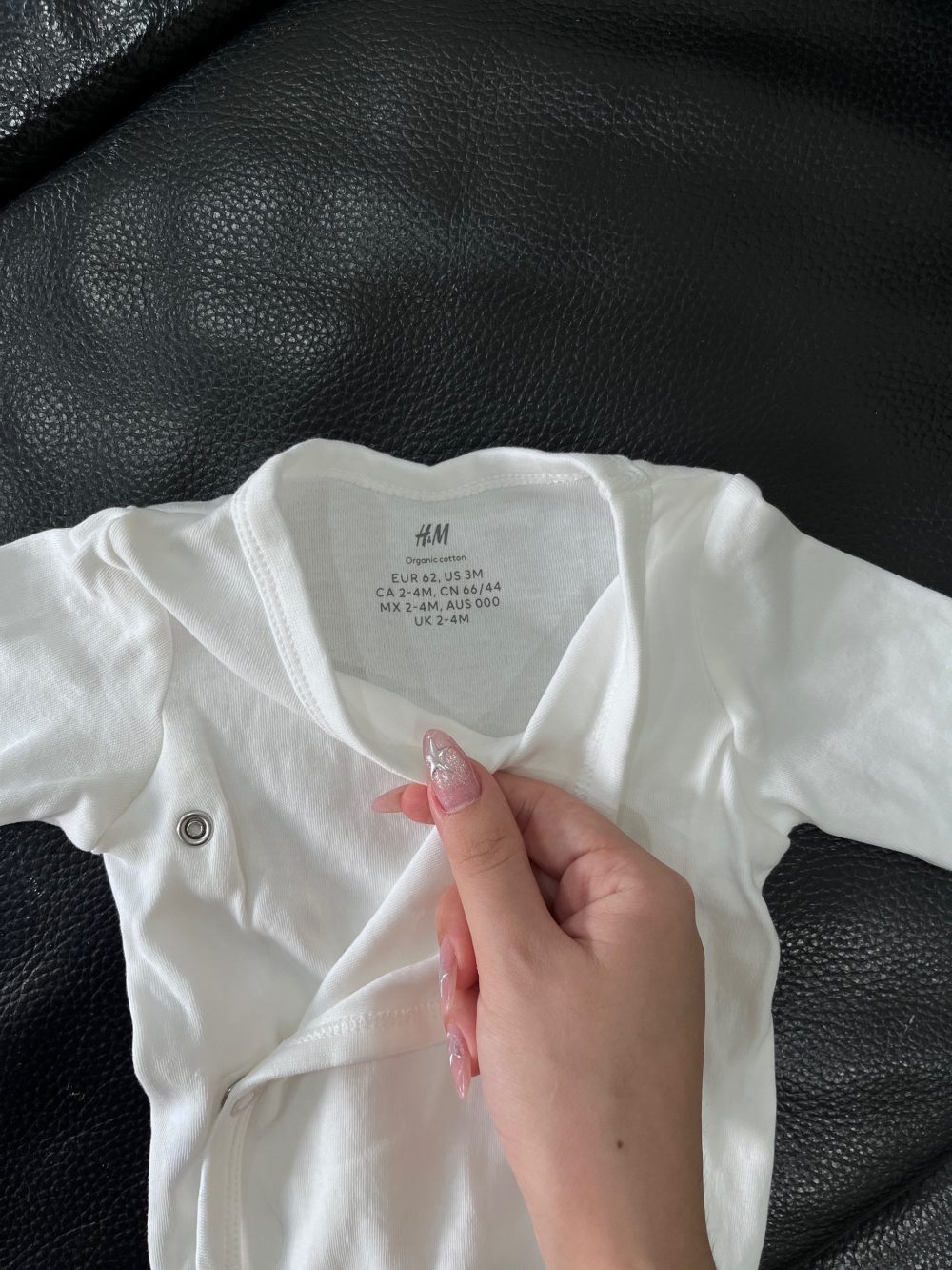 Set bodysuit len Mothercare kèm 2 bodysuit H&M màu trắng/sọc xanh (size 0→4m) - Ảnh 6