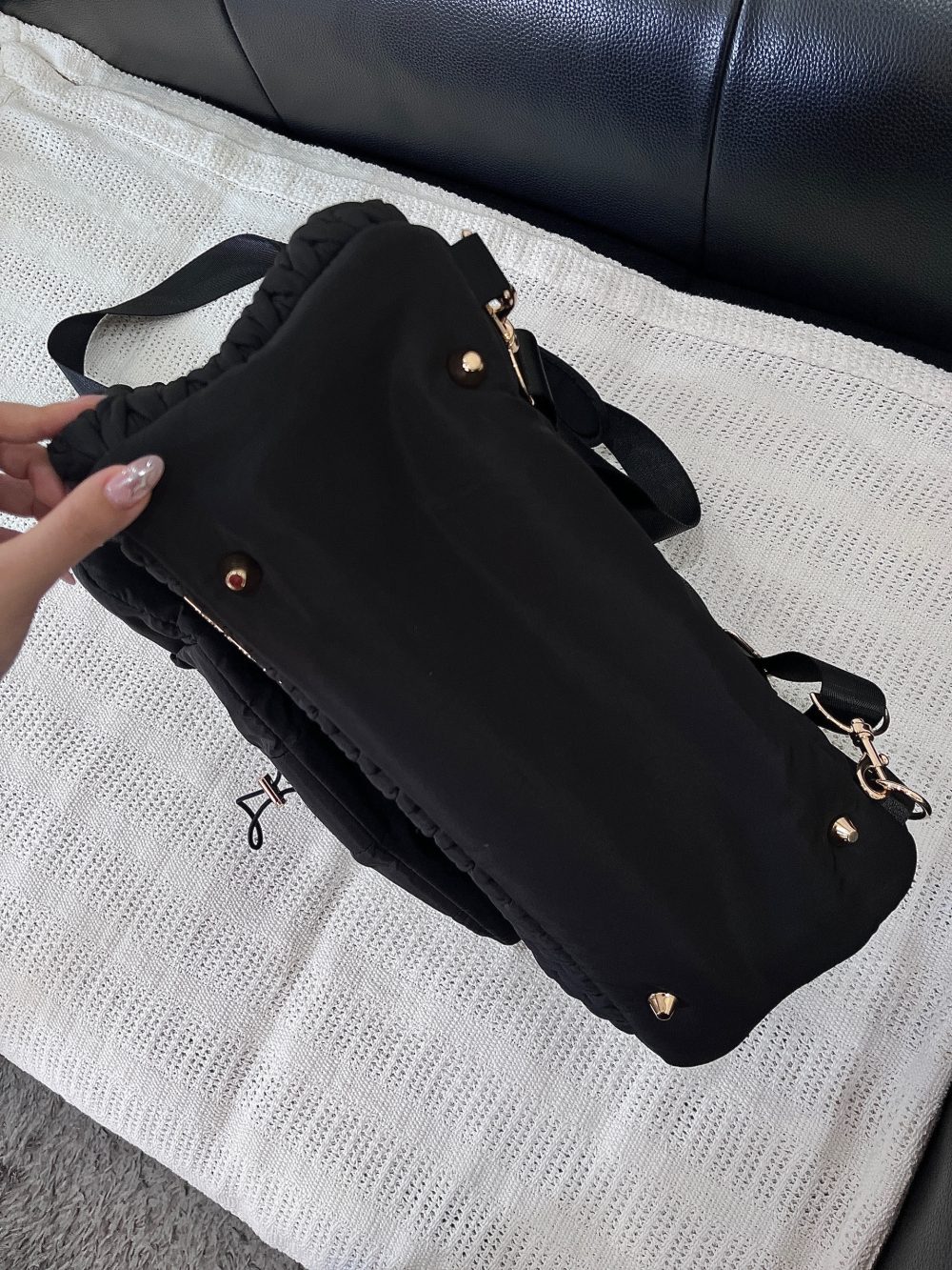 Balo kiêm túi đeo chéo đựng đồ cho bé Hannah & Sophia Belle màu đen - Ảnh 8