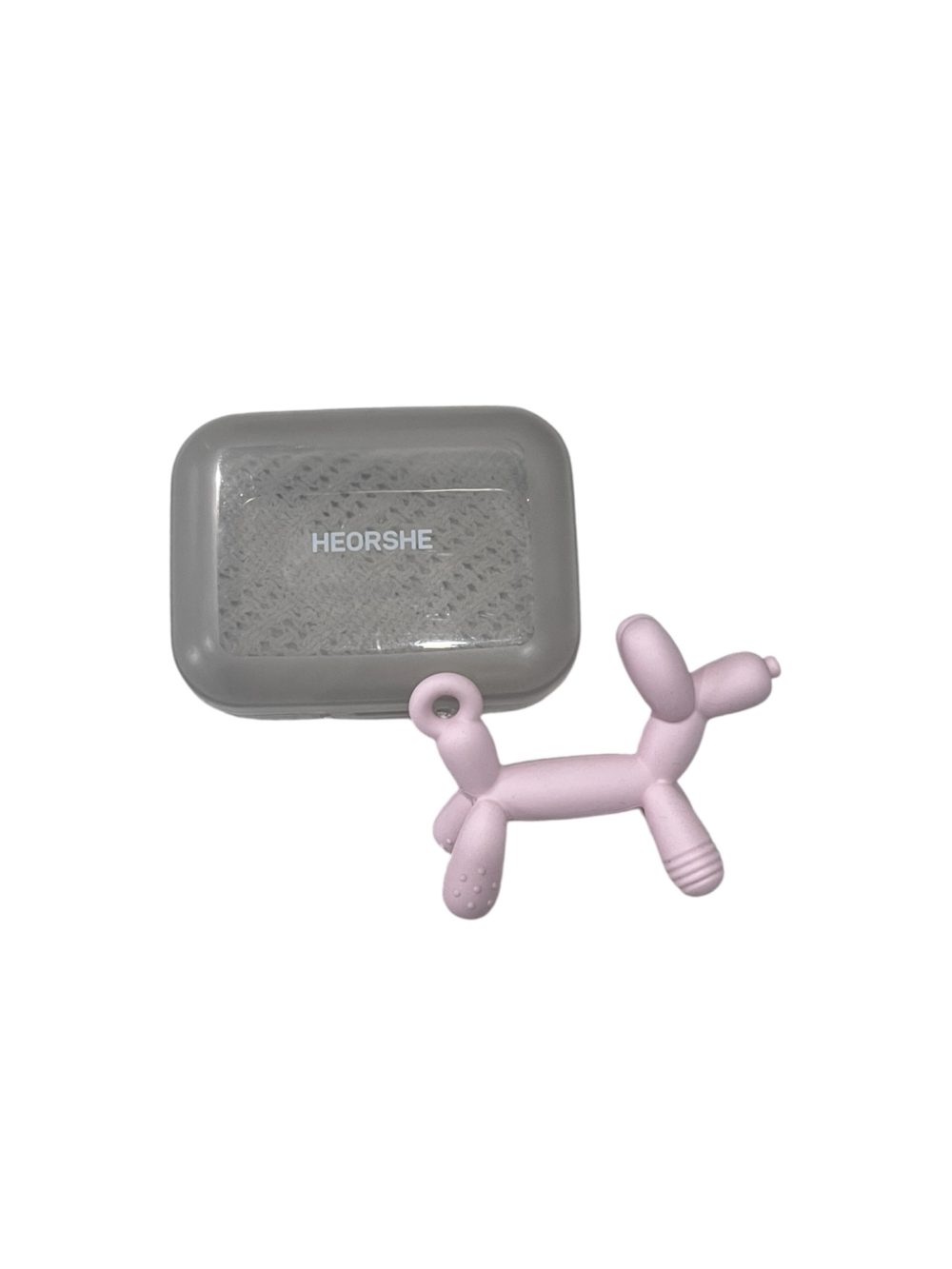 Gặm nướu silicone Puppy Heorshe màu hồng (kèm hộp đựng) - Ảnh 1