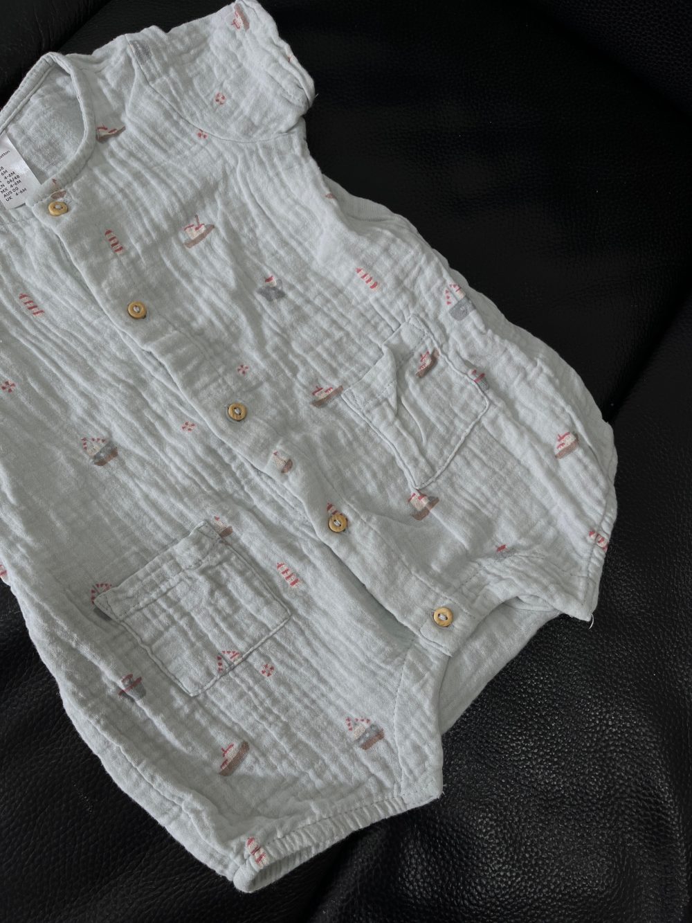 Set 4 bodysuit H&M màu xanh/be (size 2→9m) - Ảnh 21
