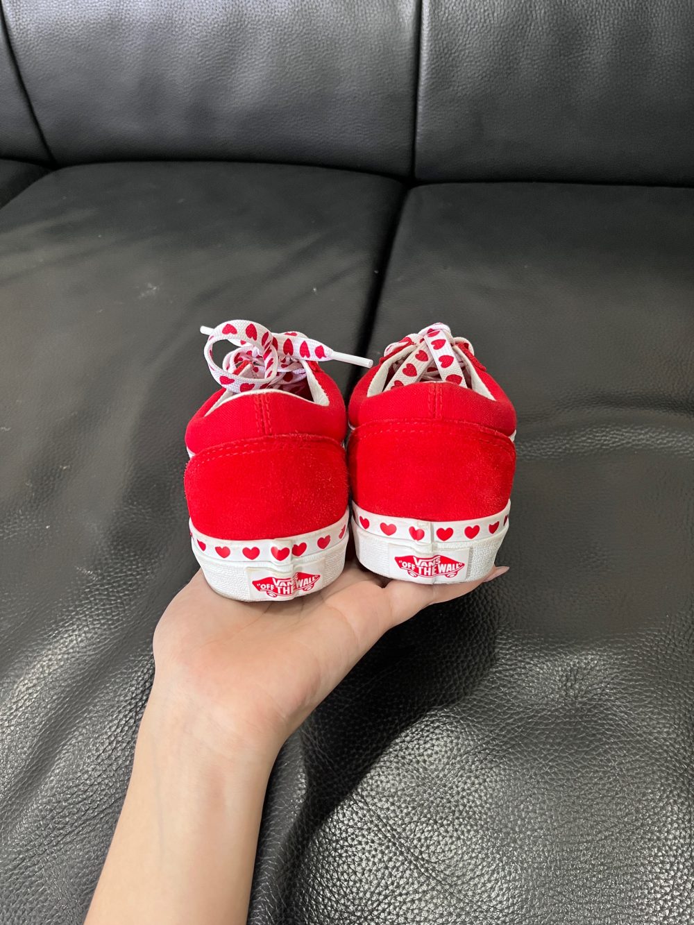 Giày Vans Kids Old Skool hoạ tiết trái tim màu đỏ (size 31.5~19cm) - Ảnh 6