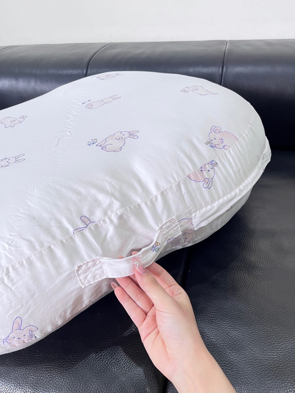 Gối chống trào ngược Dono&Dono vải cotton 4 mùa họa tiết thỏ hồng - Ảnh 10