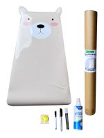 Bảng từ tính dán tường Easy Board hình gấu màu hồng 100x62cm kèm bút và nước lau (full box)
