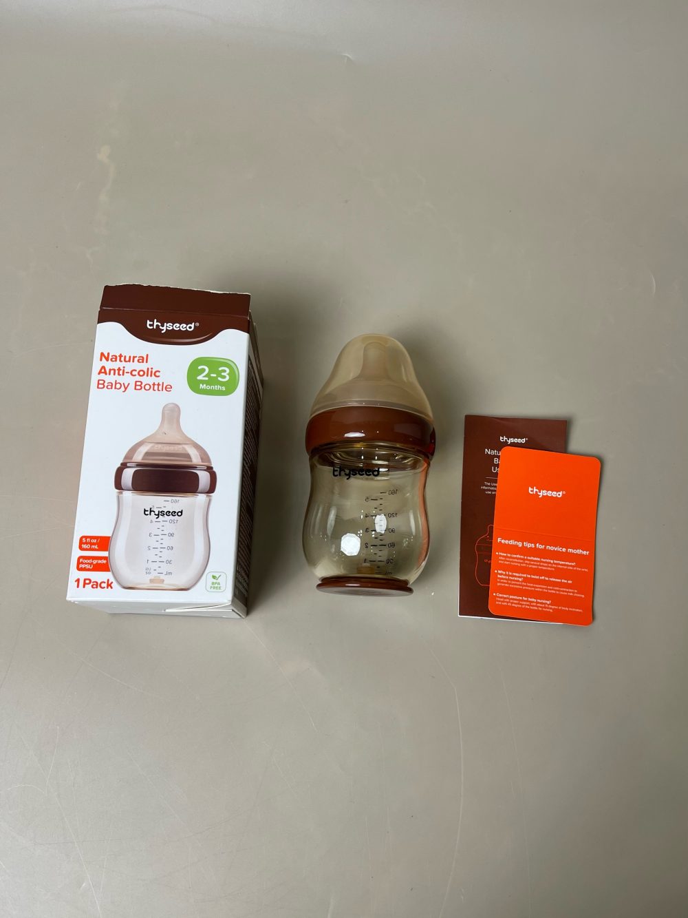 Bình sữa Thyseed PPSU cổ rộng 160ml (kèm núm ti size: 2->3m),full box - Ảnh 10