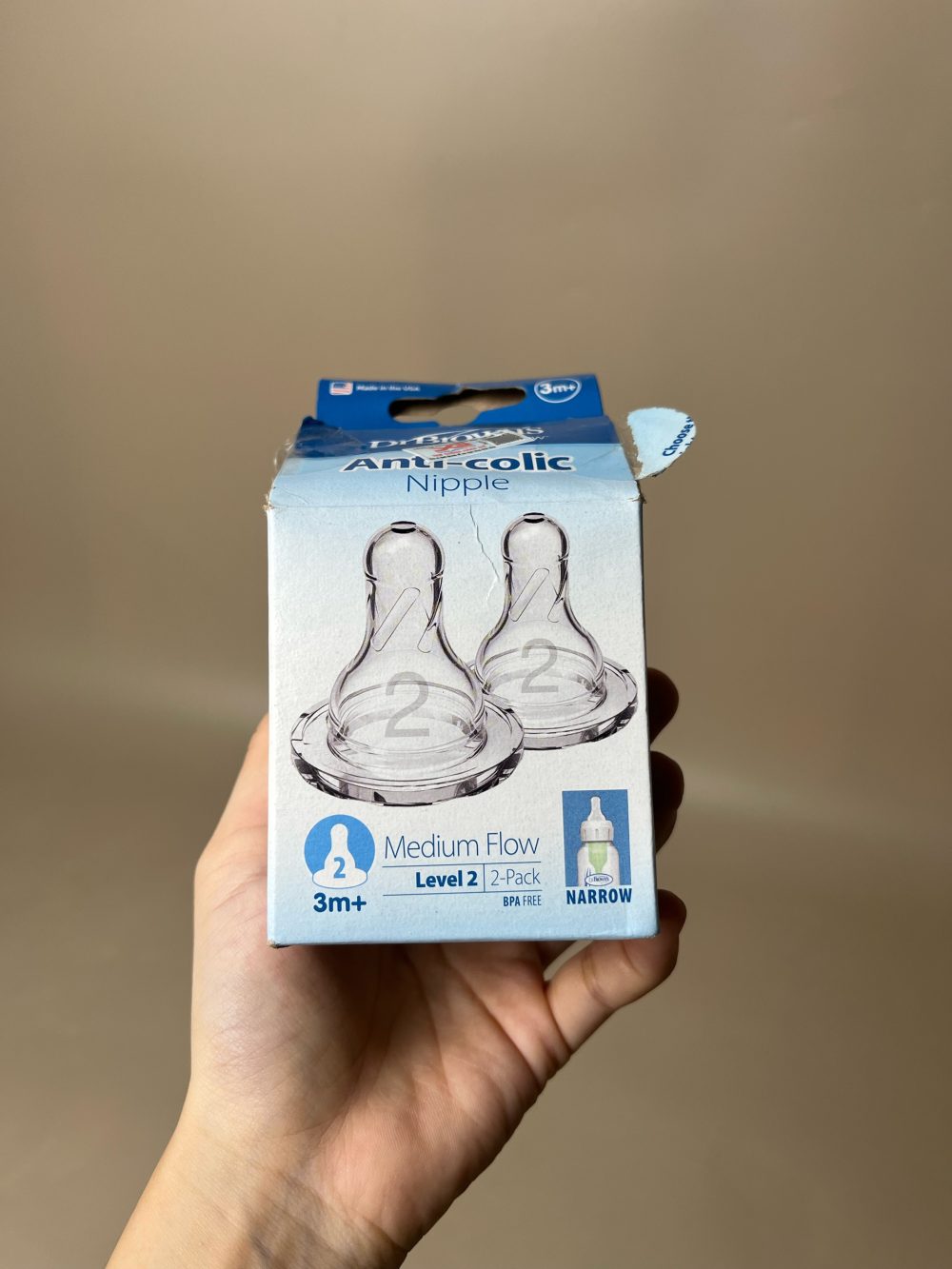 Bình sữa Dr.Browns cổ hẹp 260ml kèm 2 núm số 2 (full box) - Ảnh 11