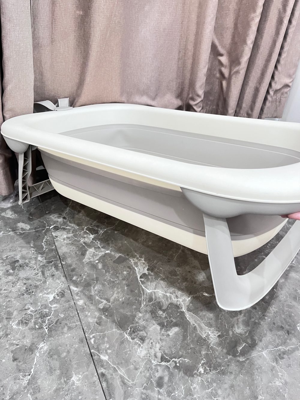 Chậu tắm gấp gọn kèm phao Inha màu xám tặng kèm mũ tắm No brand - Ảnh 10