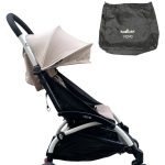 Xe đẩy Babyzen YoYo+ khung trắng màu beige ( size: 6m->22kg~4y), còn túi đựng
