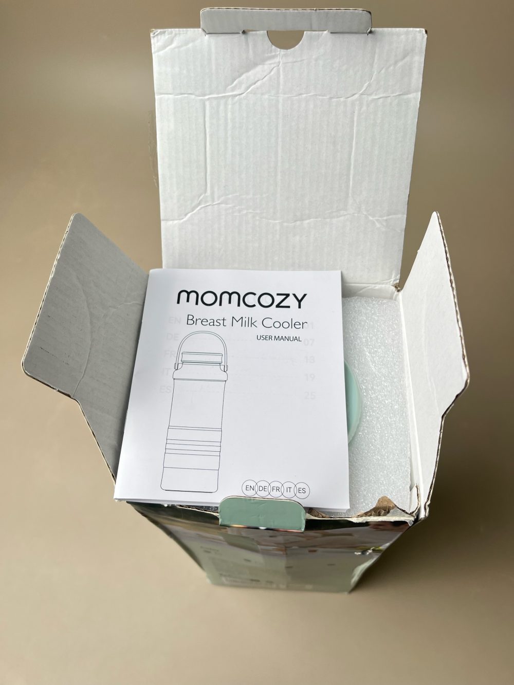 Bình trữ lạnh sữa Momcozy 22oz màu xanh ( full box) - Ảnh 9