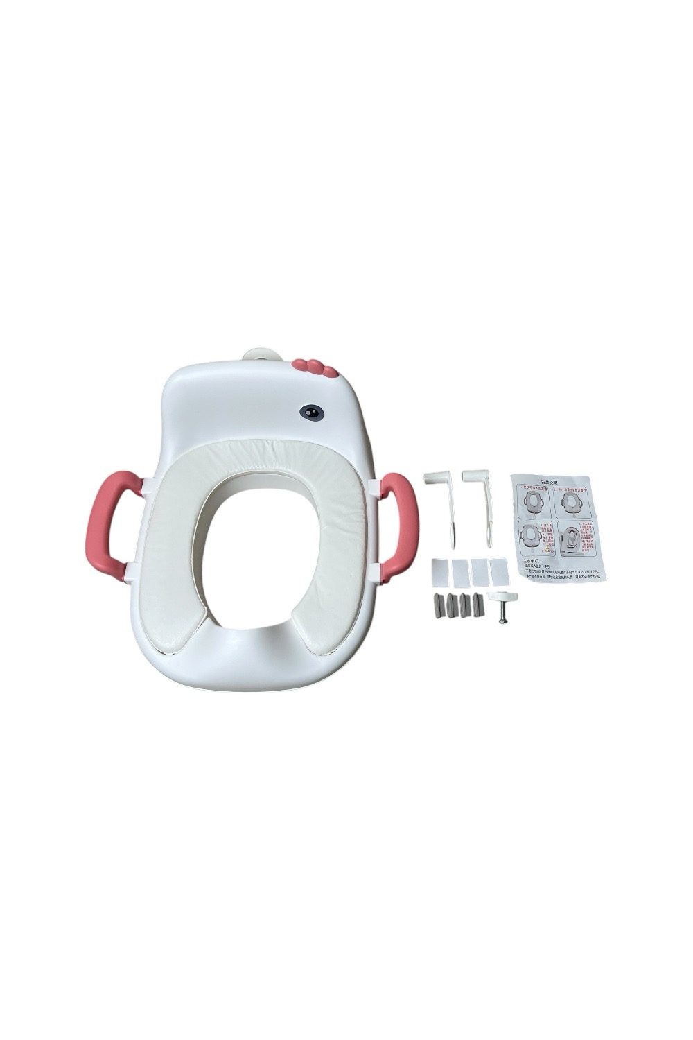 1e2f1b0c5f5c4271a022cc9373ec6f0f Bệ thu nhỏ đi vệ sinh cho bé Munie hình chú vịt màu hồng ( size: 10m+) - Ảnh 1