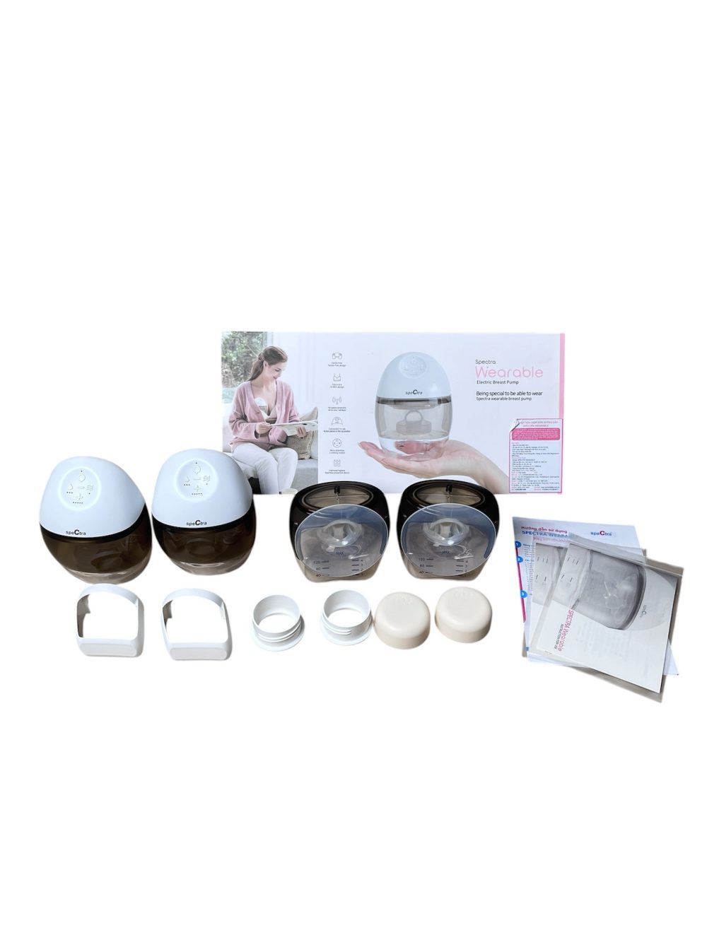 25e6740f78c540c7b0fb18cbcd6445e8 Máy hút sữa Spectra Wearable kèm 2 cup hút sữa - BH 18/4/2027 (full box) - bill VNQ - Ảnh 1
