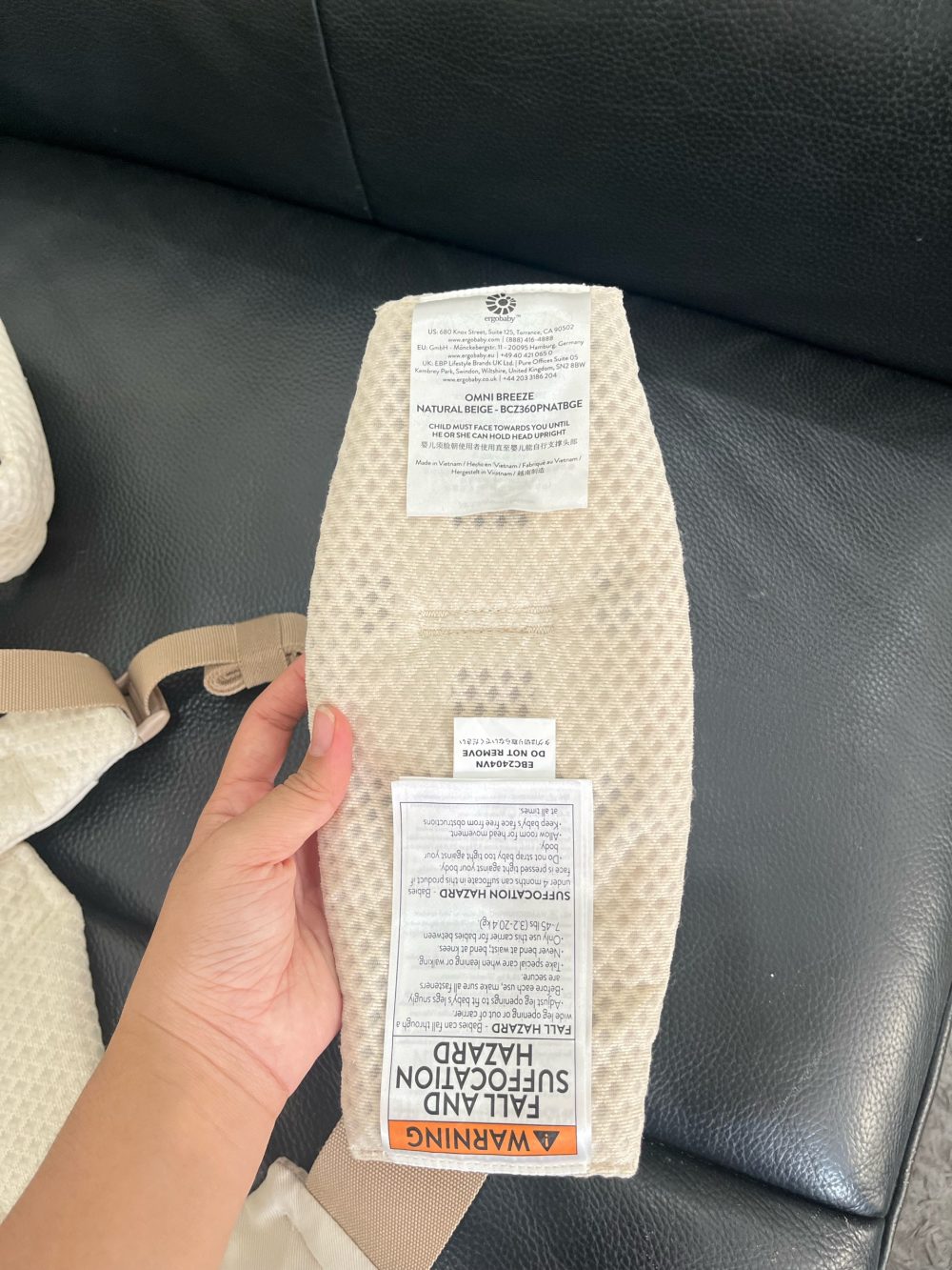 Địu Ergobaby Omni Breeze, Natural Beige( size: 3kg2→20kg~ 0→48m) - Ảnh 5