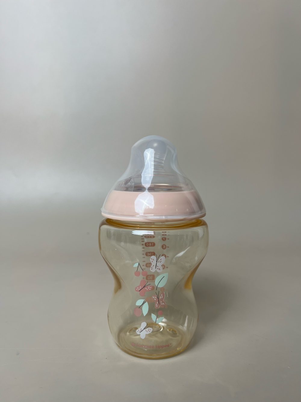 Bình Tommee Tipee 260ml hoạ tiết bướm màu hồng (no box) kèm núm ti số 2 ( size: 3->6m) - Ảnh 12