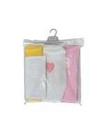 Set 3 bodysuit dài tay Mothercare màu vàng, trắng, hồng (size 6→9m)