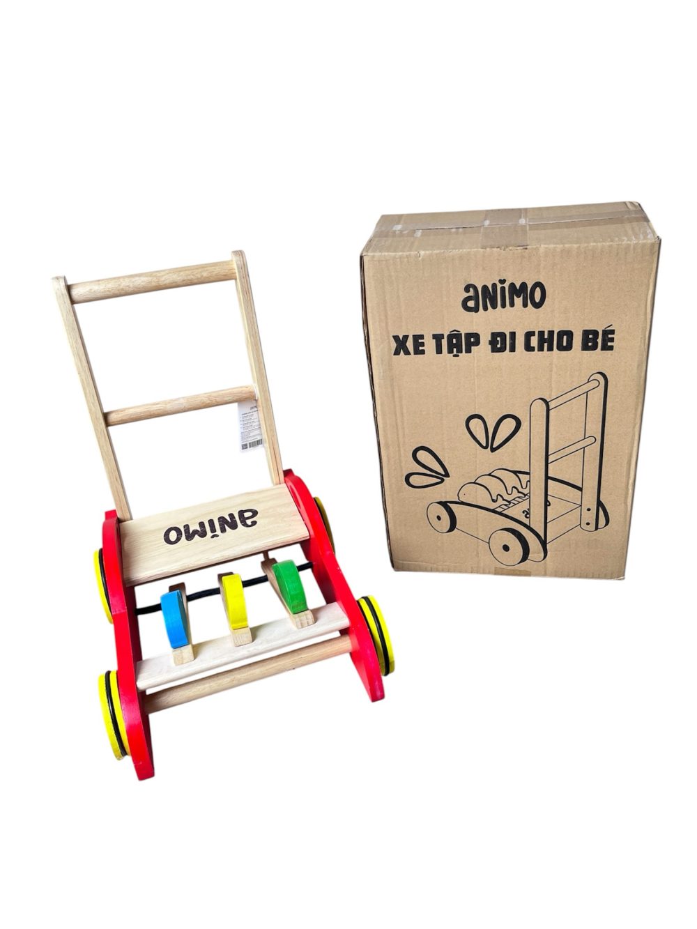 402ce1353a424ed99d1b6d73bbb09bbf Xe tập đi gỗ cho bé Animo (full box) - Ảnh 1