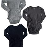 Set 3 bodysuit dài tay H&M màu xám, đen (size 1,5→2y)