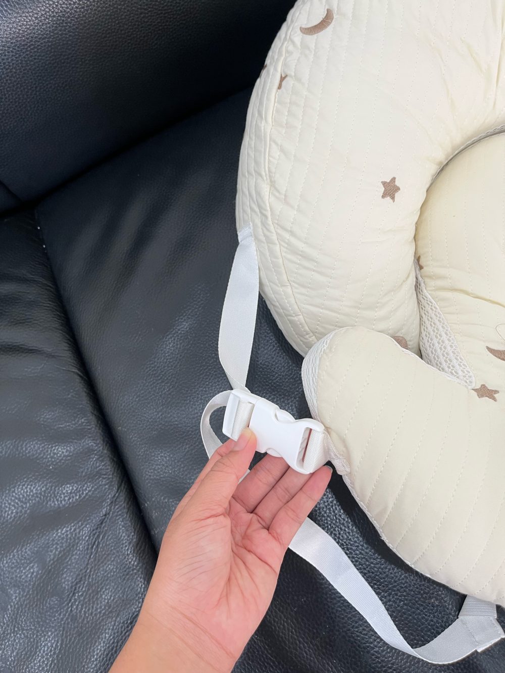 Gối cho con bú 2in1 Easy MOM kết hợp gối chống trào ngược màu be - Ảnh 11