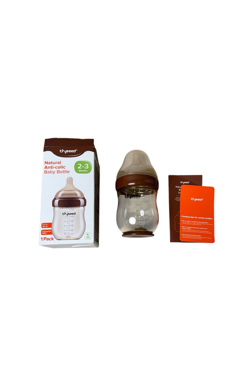47a3fafabce34c44b0f499f51e4e0bd9 Bình sữa Thyseed PPSU cổ rộng 160ml (kèm núm ti size: 2->3m),full box - Ảnh 1