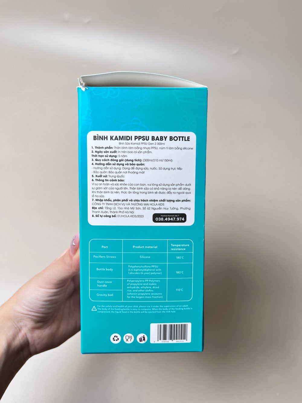 Bình sữa Kamidi PPSU Baby Bottle 300ml (full box) - Ảnh 8