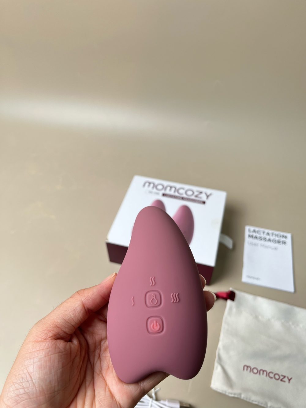 Máy massage ngực Momcozy màu hồng (Máy đôi, full box) - Ảnh 3