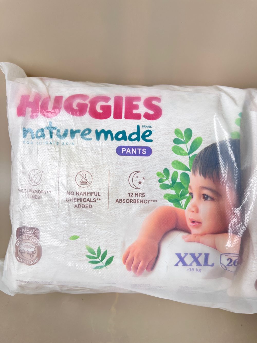 Set 2 Túi tã quần Huggies Nature made cho bé size XXL 26 miếng - Ảnh 2