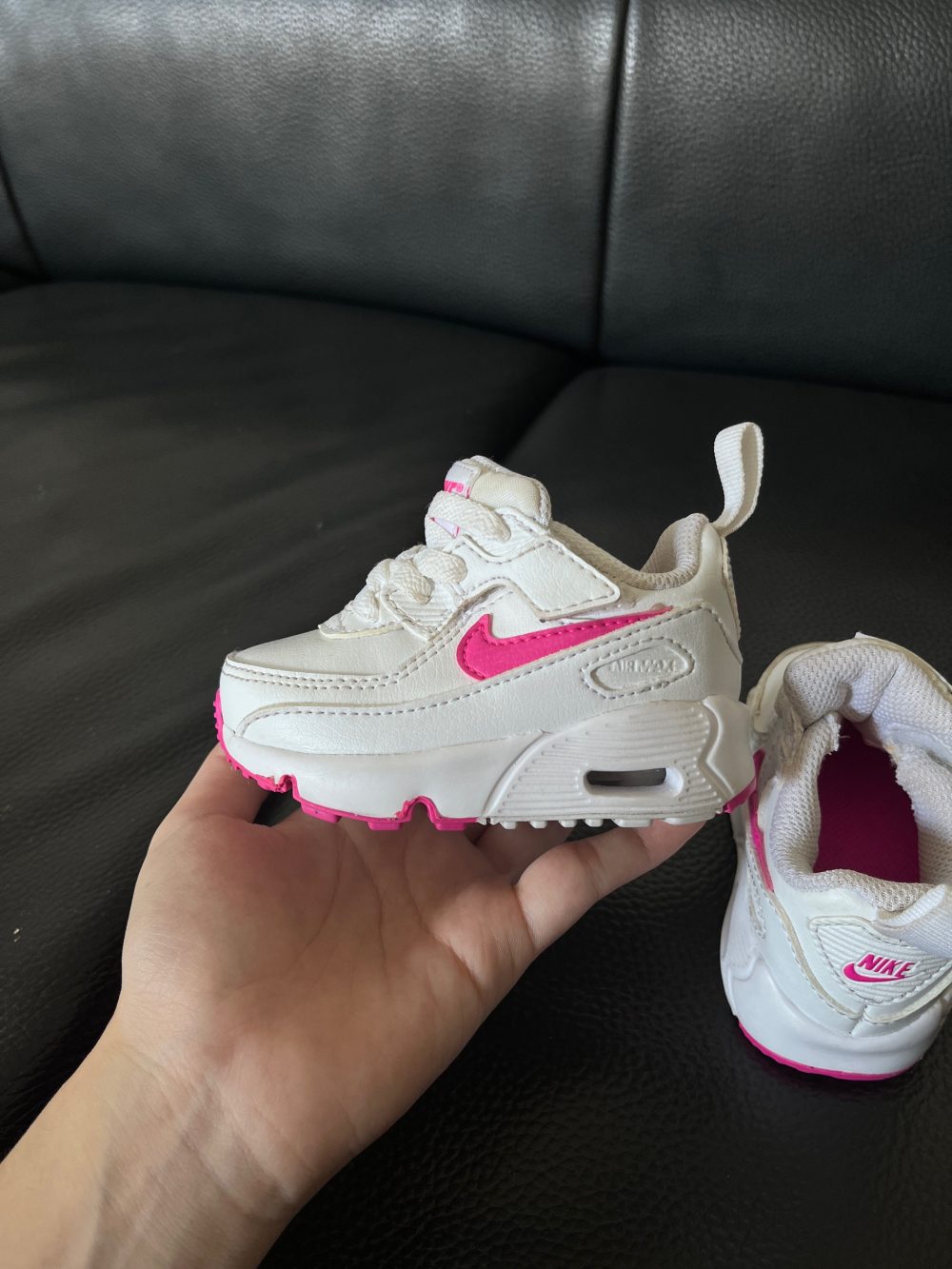 Giày Nike Air Max 90 EasyOn cho bé màu trắng hồng (size 2.5~9cm) - Ảnh 4