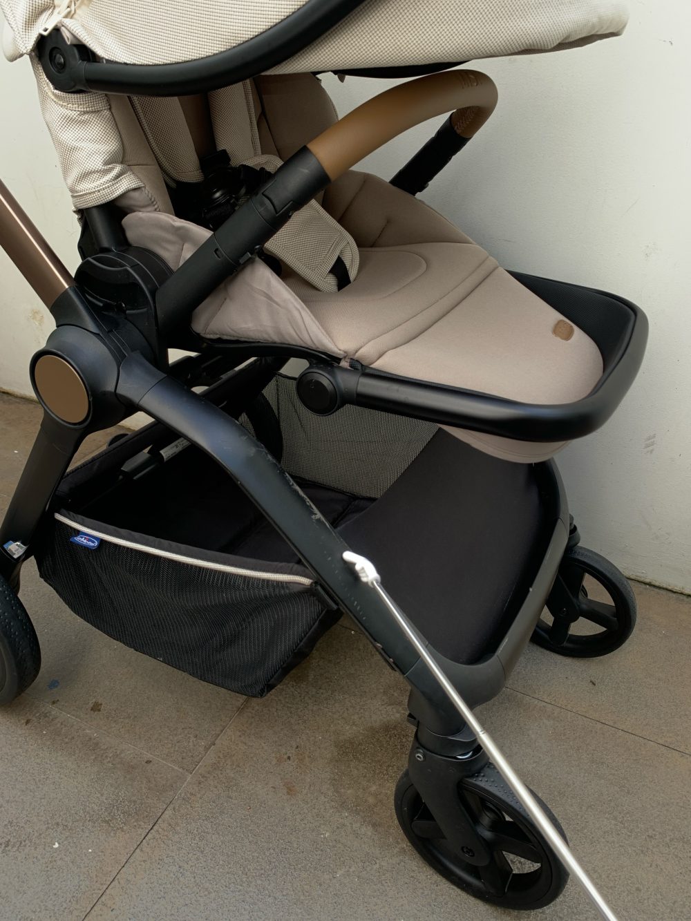 Xe đẩy Chicco Premium Mysa, Màu be ánh kim ( size: 0->4y~22kg) kèm áo mưa - Ảnh 16