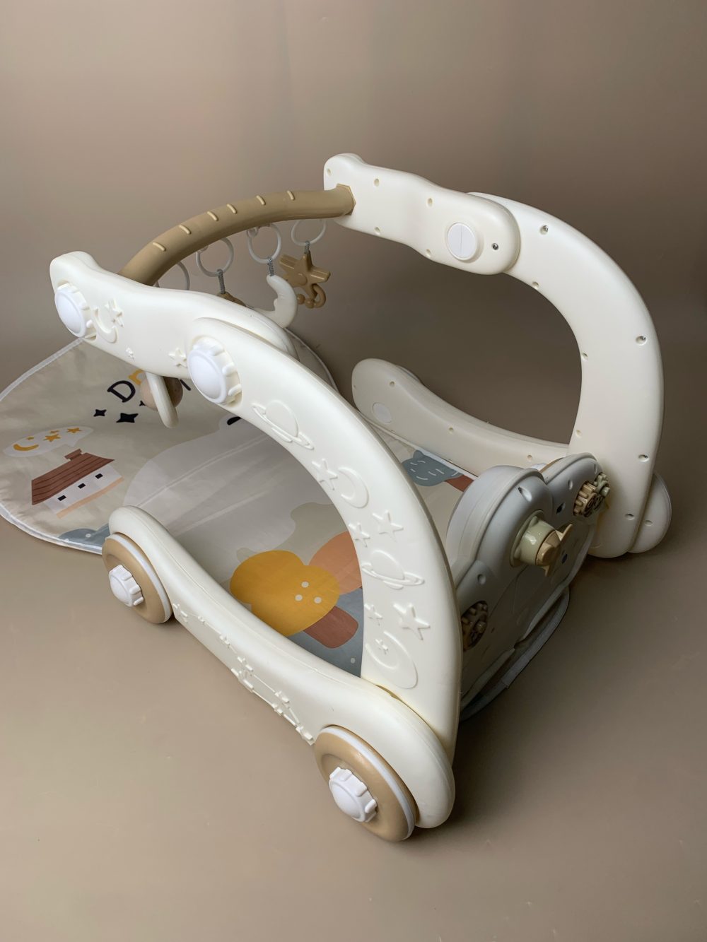 Thảm nhạc, đàn piano, xe tập đi cho bé hoạ tiết vũ trụ màu trắng be (no box) - Ảnh 15