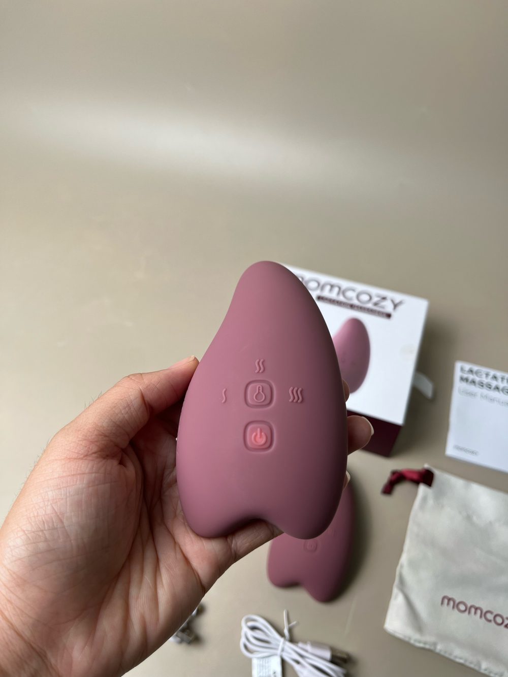 Máy massage ngực Momcozy màu hồng (Máy đôi, full box) - Ảnh 4