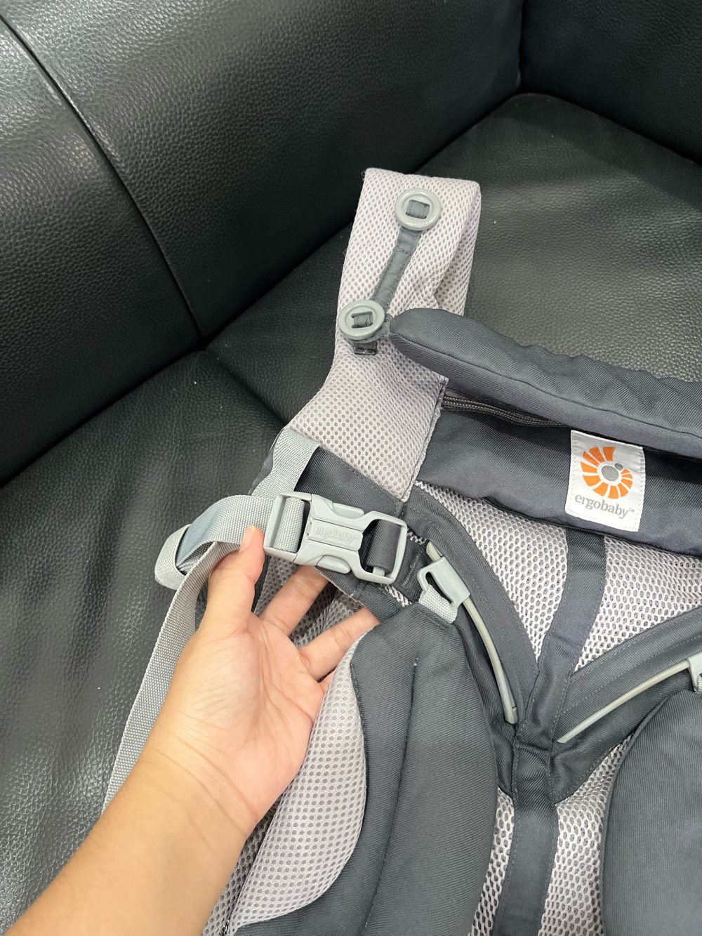 Địu Ergobaby Omni 360 Cool Air Mesh, Carbon grey ( Size: 3kg2→20kg ~ 0m → 48m) - Ảnh 8