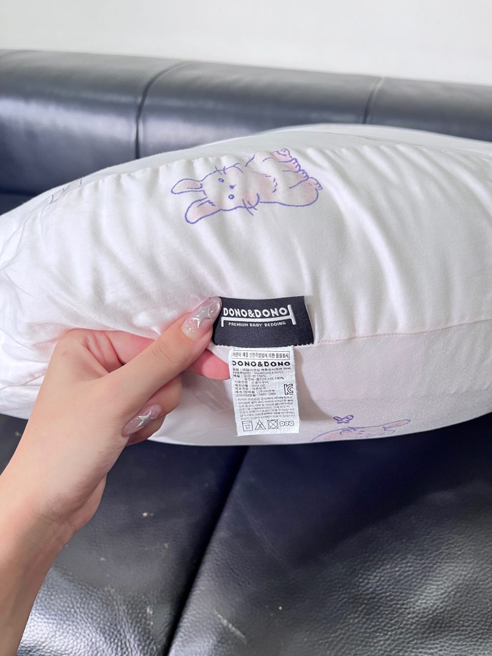 Gối chống trào ngược Dono&Dono vải cotton 4 mùa họa tiết thỏ hồng - Ảnh 13