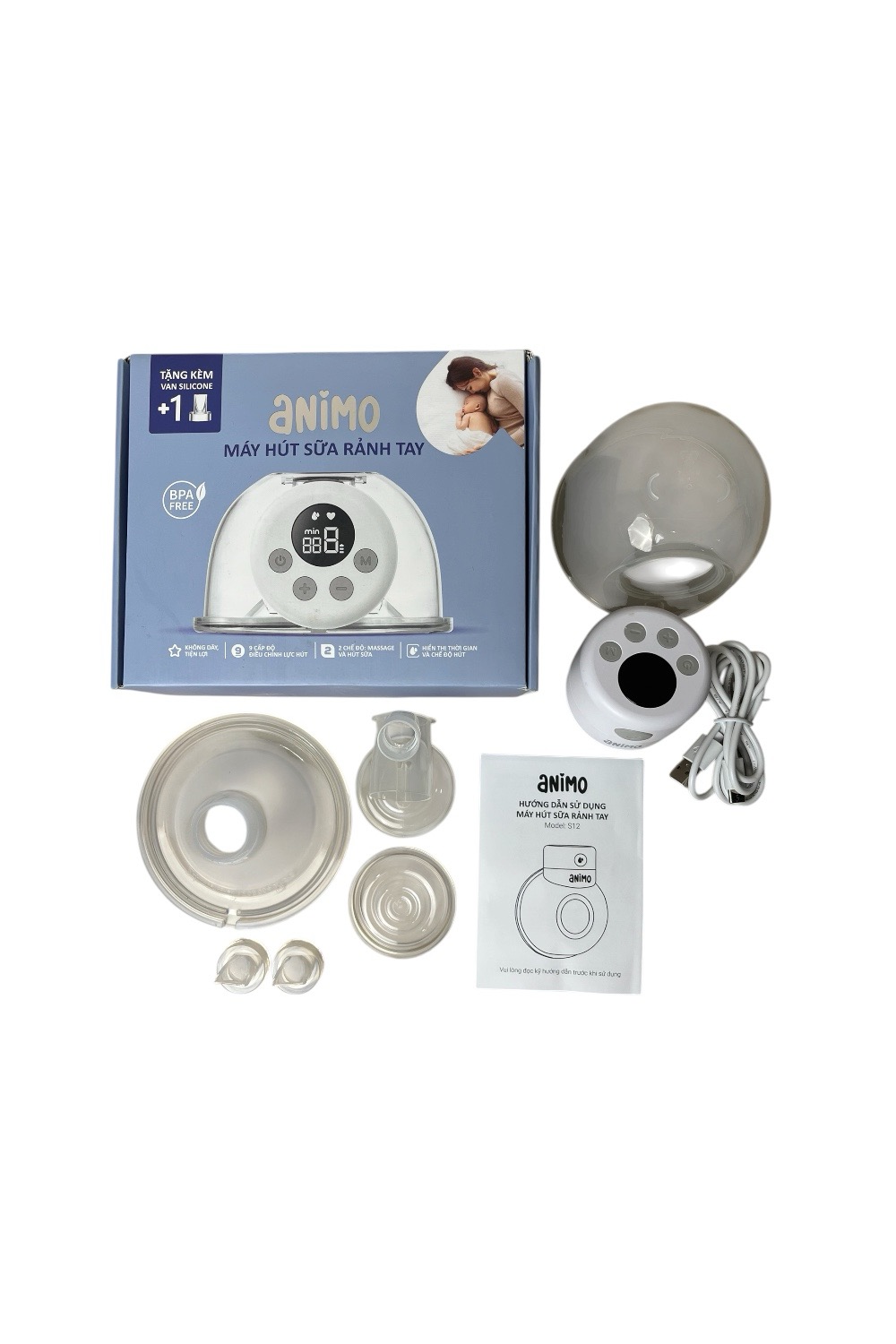 8c80e6ff27704d5e86a13e33ed8850e6 Máy hút sữa không dây Animo - máy đơn (full box) - Ảnh 1