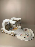 Thảm nhạc, đàn piano, xe tập đi cho bé hoạ tiết vũ trụ màu trắng be (no box) - Ảnh 2