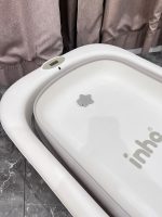 Chậu tắm gấp gọn kèm phao Inha màu xám tặng kèm mũ tắm No brand - Ảnh 7