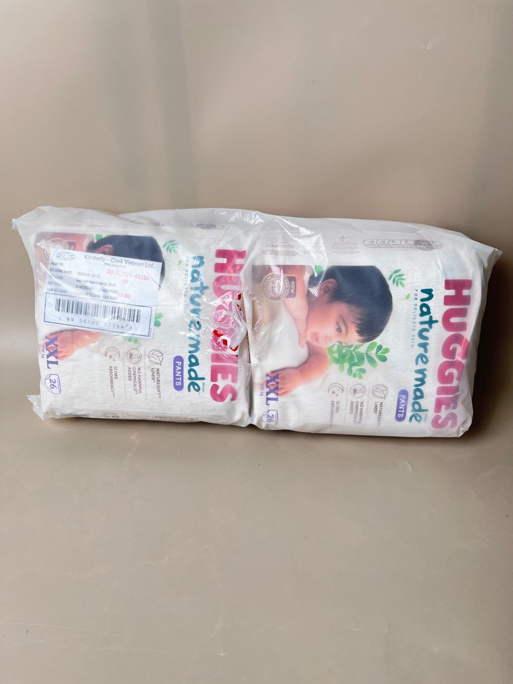 Set 2 Túi tã quần Huggies Nature made cho bé size XXL 26 miếng - Ảnh 4