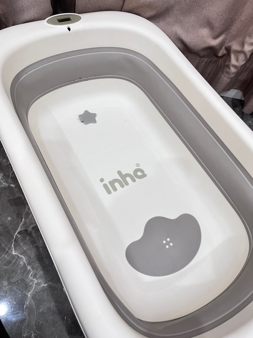 Chậu tắm gấp gọn kèm phao Inha màu xám tặng kèm mũ tắm No brand - Ảnh 20