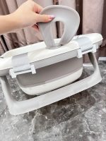 Chậu tắm gấp gọn kèm phao Inha màu xám tặng kèm mũ tắm No brand - Ảnh 5