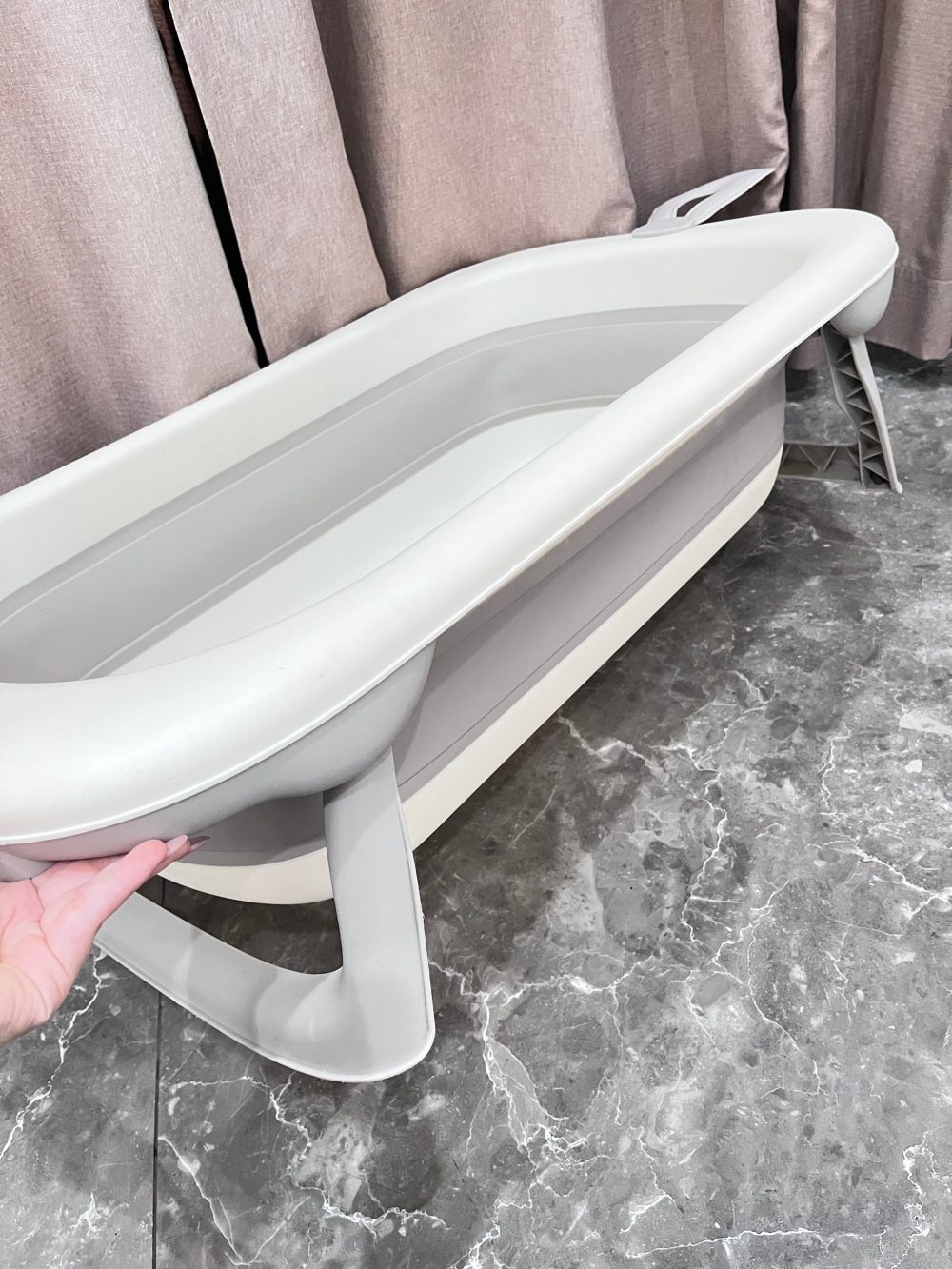 Chậu tắm gấp gọn kèm phao Inha màu xám tặng kèm mũ tắm No brand - Ảnh 19