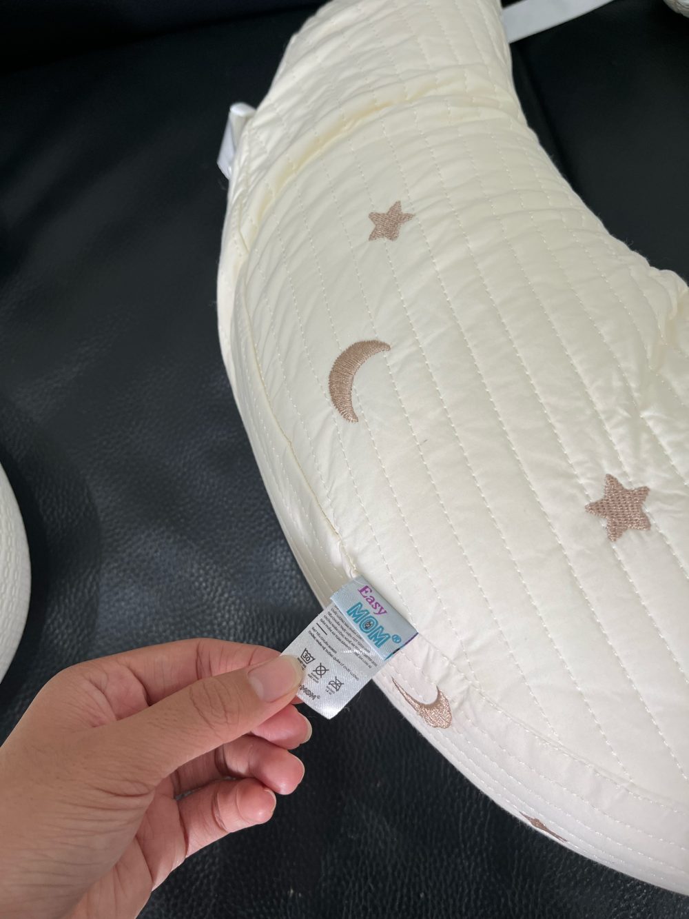 Gối cho con bú 2in1 Easy MOM kết hợp gối chống trào ngược màu be - Ảnh 2